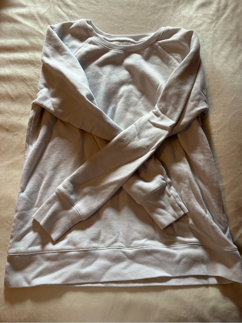 Relaxed Crewneck Sweater in Cream - Unbranded